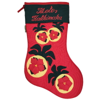 Christmas Stocking - Pineapples & Poinsettias Christmas Stocking - Pineapples & Poinsettias
