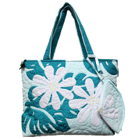 Nui Bag - Tiare Flowers - Aqua Blue Nui Bag - Tiare Flowers - Aqua Blue